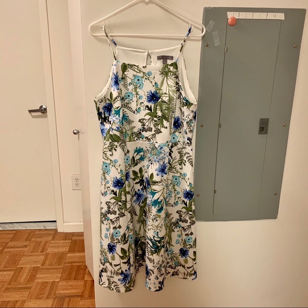 Kalijati White Floral High Neck Dress